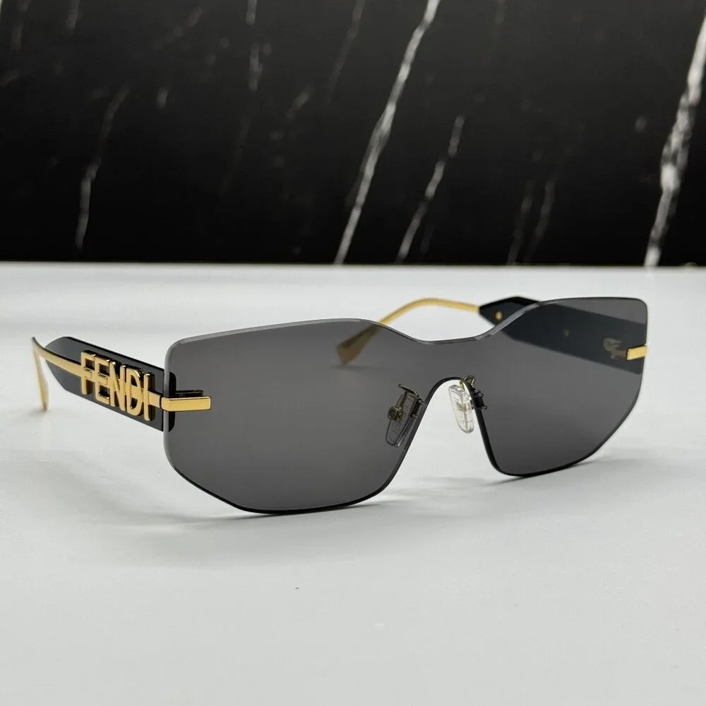 NEW FENDI GOLD GREY UNISEX SUNGLASSES FENDI FE40066U 30A